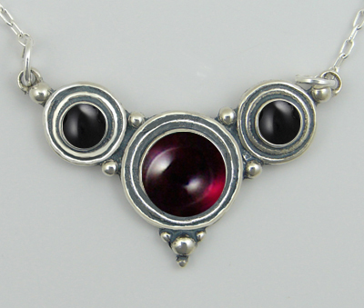 Sterling Silver Gemstone Necklace With Garnet